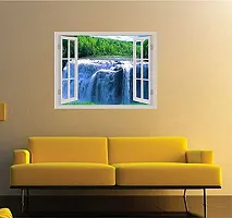 Psychedelic Collection Beautiful Natural Water Fall Window Illution Wall Sticker (PVC Vinyl, Multicolour, Wall Covering 61 cm X 46 cm)_PCWI22-thumb3