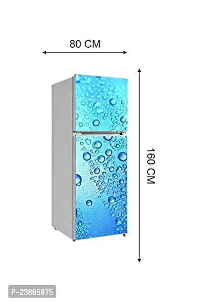 Psychedelic Collection Vinly 3D Water Drops with Blue BackgroundDecorative Extra Large PVC Vinyl Fridge Sticker (Multicolor, 60 cm X 160 cm)_PCFS50_WP-thumb5