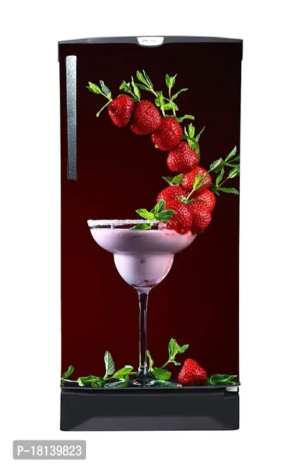 Trendy Strawbery Fruit Decorative Fridge Sticker(Multicolor Vinyl 120X60)-thumb2