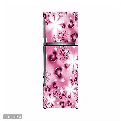 Trendy Decorative Qute Heartspink Abstract Effect Fridge Wallpaper Poster Self Adhesive Vinyl Fridge Wrap Decorative Wall Sticker (Pvc Vinyl, Multicolor, 60 Cm X 160 Cm)-thumb3