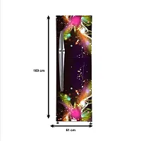 Psychedelic Collection Decorative 3D Multicolour Flowers ligting and shiningExtra Large Abstract Wall Fridge Sticker (PVC Vinyl, Multicolor, 60 cm X 160 cm)-thumb3