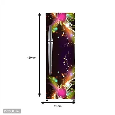 Psychedelic Collection Decorative 3D Multicolour Flowers ligting and shiningExtra Large Abstract Wall Fridge Sticker (PVC Vinyl, Multicolor, 60 cm X 160 cm)-thumb4