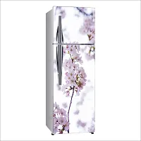 Trendy White Flower With Blurr Bckgrounddecorative Extra Large Pvc Vinyl Fridge Sticker (Multicolor, 60 Cm X 160 Cm)-thumb1