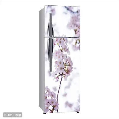 Trendy White Flower With Blurr Bckgrounddecorative Extra Large Pvc Vinyl Fridge Sticker (Multicolor, 60 Cm X 160 Cm)-thumb2