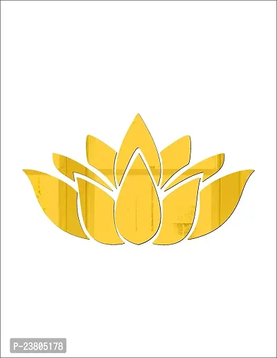 Psychedelic Collection Decorative Lotus Flower Golden Acrylic Sticker Hexagon Mirror, Hexagon Mirror Wall Stickers, Mirror Stickers for Wall Large Size, Sticker Mirror-thumb2