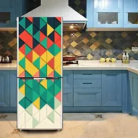 Trendy Background Geometric Triangle Patterndecorative Extra Large Pvc Vinyl Fridge Sticker (Multicolor, 60 Cm X 160 Cm)-thumb3