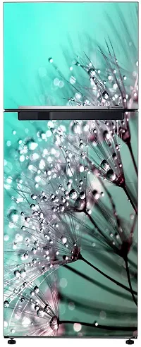 Psychedelic Collection Abstract Decorative Flower with rain dropes Extra lardge Fridge Sticker for Fridge Decor (PVC Vinyl, Multicolor, 60 cm X 160 cm)-thumb2