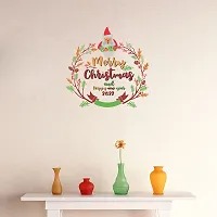 Trendy Merry Christmas And Happy New Year Decorative Pvc Vinyl Wall Sticker (Multicolor, 46 Cm X 45 Cm)Wd376Hk-thumb1