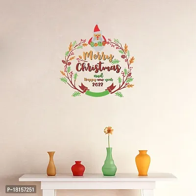 Trendy Merry Christmas And Happy New Year Decorative Pvc Vinyl Wall Sticker (Multicolor, 46 Cm X 45 Cm)Wd376Hk-thumb2