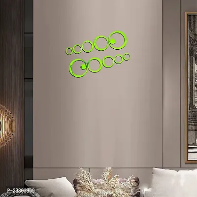 Psychedelic Collection Decorative Circle Shape Green Acrylic Sticker Hexagon Mirror, Hexagon Mirror Wall Stickers, Mirror Stickers for Wall Large Size, Sticker Mirror-thumb2