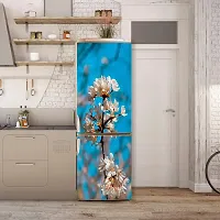 Psychedelic Collection Abstract Decorative Natural White Flowers Extra lardge Fridge Sticker for Fridge Decor (PVC Vinyl, Multicolor, 60 cm X 160 cm)-thumb3