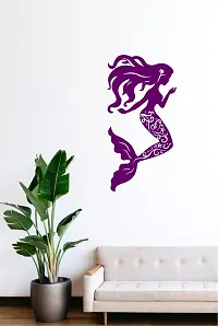 Trendy Purple Mermaid Design Decorative Pvc Vinyl Wall Sticker (Multicolor, 94 Cm X 48 Cm)-thumb1