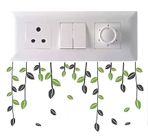 Trendy Decorative Small Switch Penal/Board Decor Wall Sticker Of Floral Branch, Panda Eating Bamboo, Hanging On Branch Of Tree Funny Pandas Decal-thumb1