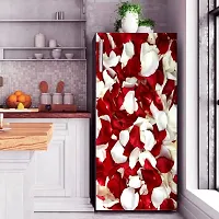 Trendy Beautifull Pink And White Flowers Decorative Fridge Sticker(Multicolor Vinyl 120X60)-thumb2