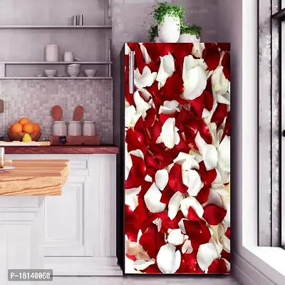 Trendy Beautifull Pink And White Flowers Decorative Fridge Sticker(Multicolor Vinyl 120X60)-thumb3