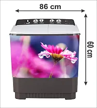 Psychedelic Collection Decorative Pink Flower Washing Machine Sticker (Multicolor PVC Vinyl 86x60)-thumb2