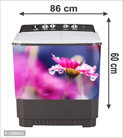 Psychedelic Collection Decorative Pink Flower Washing Machine Sticker (Multicolor PVC Vinyl 86x60)-thumb3