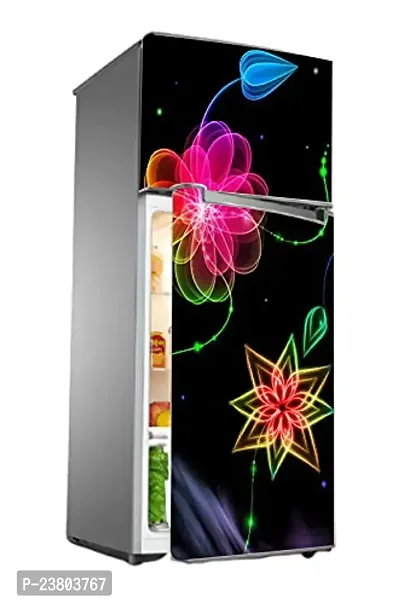 Psychedelic Collection Sparking FlowerDecorative Extra Large PVC Vinyl Fridge Sticker (Multicolor, 60 cm X 160 cm)-thumb2