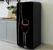 Psychedelic Collection red Wine Glass Black Background Fridge Sticker FD288-thumb2