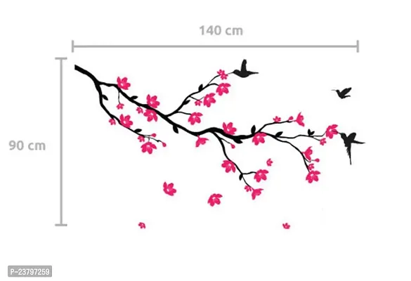 Decals Design 'Humming Birds and Blossoms' Wall Sticker (PVC Vinyl, 50 cm x 70 cm, Multicolour)-thumb5