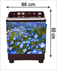 Psychedelic Collection Decorative Violet Flower Leaves Washing Machine Sticker (Multicolor PVC Vinyl 86x60)-thumb2