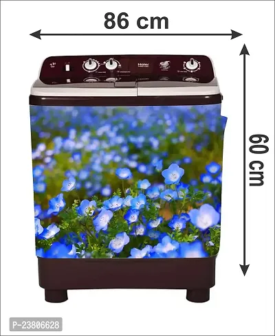 Psychedelic Collection Decorative Violet Flower Leaves Washing Machine Sticker (Multicolor PVC Vinyl 86x60)-thumb3