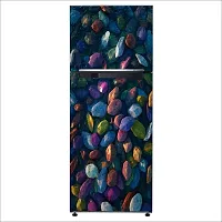 Psychedelic Collection Decorative Rock Art Purple Paint Painting Fridge Double Single Door Decorative Sticker (PVC Vinyl, Multicolor, 60 cm X 160 cm) FD879_New-thumb2