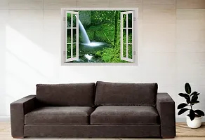 Psychedelic Collection Beautiful Natural Water Fall Window Illution Wall Sticker (PVC Vinyl, Multicolour, Wall Covering 61 cm X 46 cm)_PCWI11-thumb2