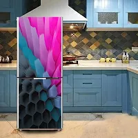 Psychedelic Collection Decorative Abstract Multicolor 3D Colorful Hexagon Stylish Design Pattern Wallpaper Sticker for Fridge Decor 60 cm X 160 cm-thumb3