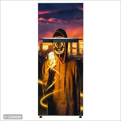 Psychedelic Collection neon mask Guy mask led Purge mask Gas mask cloudDecorative Extra Large PVC Vinyl Fridge Sticker (Multicolor, 60 cm X 160 cm)-thumb3