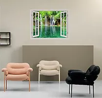 Psychedelic Collection Beautiful Natural Water Fall Window Illution Wall Sticker (PVC Vinyl, Multicolour, Wall Covering 61 cm X 46 cm)_PCWI19-thumb3