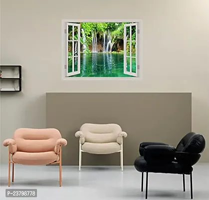 Psychedelic Collection Beautiful Natural Water Fall Window Illution Wall Sticker (PVC Vinyl, Multicolour, Wall Covering 61 cm X 46 cm)_PCWI19-thumb4