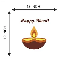 Pshychedelic Collection Diwali Special - Decorative Diya Happy Diwali Wall Sticker Size - 48 cm x 46 cm-thumb3