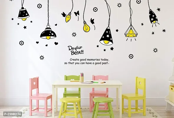 Psychedelic Collection Wall Sticker for Living Room (Light on!, Ideal Size on Wall: 175 cm x 85 cm)