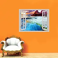 Psychedelic Collection Beautiful Natural Water Fall Window Illution Wall Sticker (PVC Vinyl, Multicolour, Wall Covering 92 cm X 61 cm)_PCWI02-thumb3