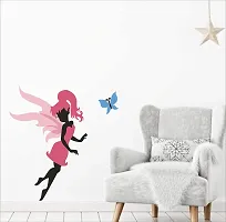 Psychedelic Collection Cute Fairy Decorative PVC Vinyl Wall Sticker (Multicolor, 91 cm X 96 cm)-thumb2