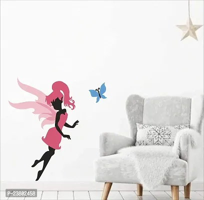 Psychedelic Collection Cute Fairy Decorative PVC Vinyl Wall Sticker (Multicolor, 91 cm X 96 cm)-thumb3