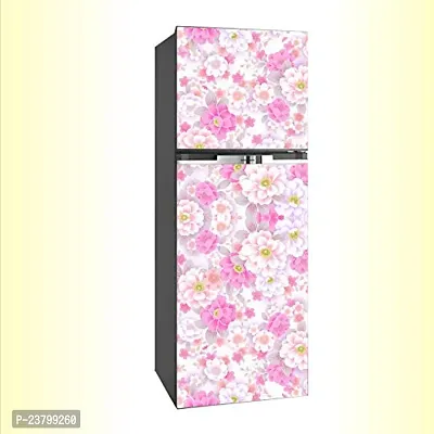 Psychedelic Collection Abstract Decorative White Flower  Pink Flower Vinyl Fridge Cover Wallpaper Poster Adhesive Vinyl Sticker Fridge wrap Decorative Sticker (PVC Vinyl Covering Area 60cm X 160cm)-thumb4