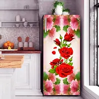 Psychedelic Collection Beautifull Red Rose Fridge Sticker (Multicolor PVC Vinyl 120x60)-thumb2