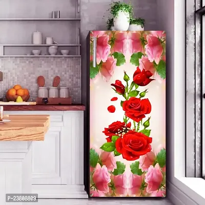 Psychedelic Collection Beautifull Red Rose Fridge Sticker (Multicolor PVC Vinyl 120x60)-thumb3