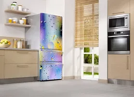 Psychedelic Collection 3D Water Dropes Colorfull Fridge Sticker (Multicolor PVC Vinyl 160x60)-thumb2