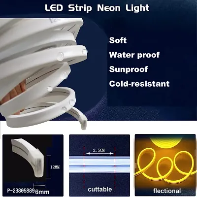 LIGHTAVERSE LED White Strip Light 8.2ft/2.5m 12V Flexible Waterproof Power Adapter Included-thumb3