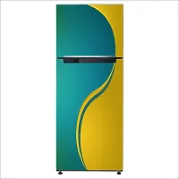 Psychedelic Collection Decorative Beautiful Color Gradient Yellow and SkyBlue Fridge Double Single Door Decorative Sticker (PVC Vinyl, Multicolor, 60 cm X 160 cm) FD638_New-thumb2