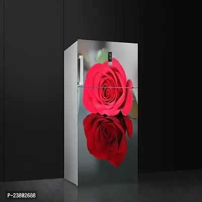 Psychedelic Collection Two red Rose with Blur Background Decorative Extra Large PVC Vinyl Fridge Sticker (Multicolor, 60 cm X 160 cm)-thumb0