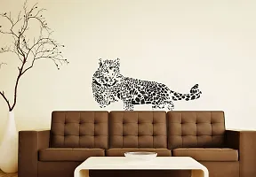 Psychedelic Collection Home D?cor Sitting Leopard Medium PVC Vinyl Decorative PVC Vinyl Wall Sticker (Multicolor, 107 cm X 52 cm)-thumb3