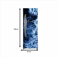 Trendy 3D Water Splash With Dark Abstract Effect Fridge Wallpaper Poster Self Adhesive Vinyl Fridge Wrap Decorative Wall Sticker (Pvc Vinyl Multicolor) Size 60X160 Cm-thumb3