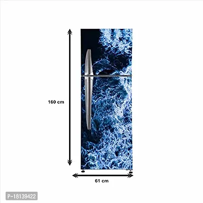 Trendy 3D Water Splash With Dark Abstract Effect Fridge Wallpaper Poster Self Adhesive Vinyl Fridge Wrap Decorative Wall Sticker (Pvc Vinyl Multicolor) Size 60X160 Cm-thumb4