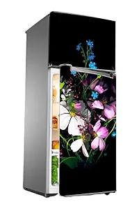 Psychedelic Collection Flower Bunch Decorative Extra Large PVC Vinyl Fridge Sticker (Multicolor, 60 cm X 160 cm)_PCFS203_WP-thumb2