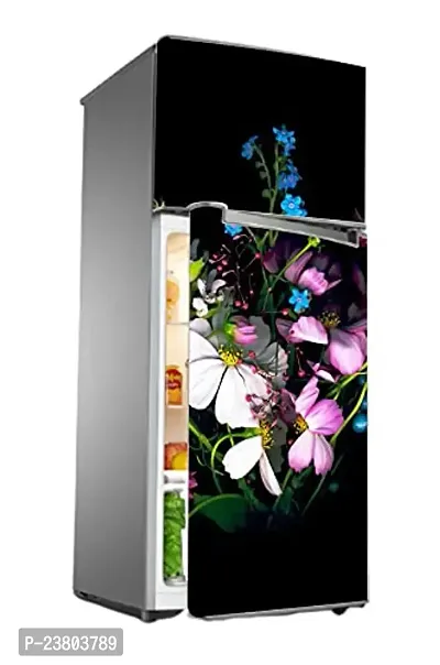 Psychedelic Collection Flower Bunch Decorative Extra Large PVC Vinyl Fridge Sticker (Multicolor, 60 cm X 160 cm)_PCFS203_WP-thumb3