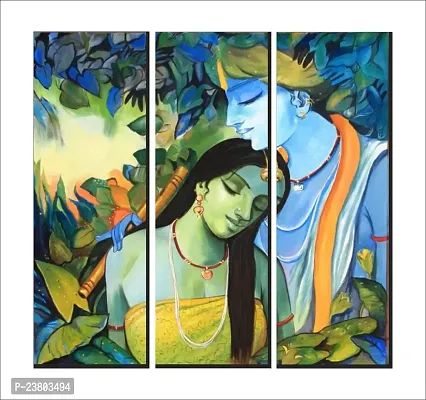 Psychedelic Collection Decorative Beautiful Decorative radhe Krishna Decorative Wall Sticker (PVC Vinyl, Multicolor, W 64 cm X H 60 cm)